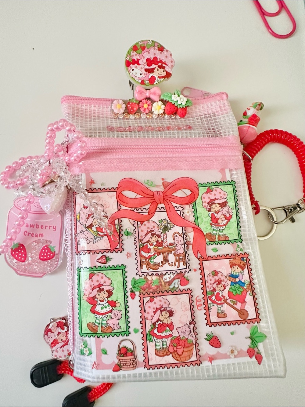 Strawberry-Themed Pink Pouch Journal